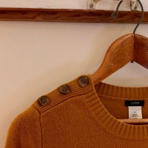 J. Crew Mustard Sweater with Horn Button Detail